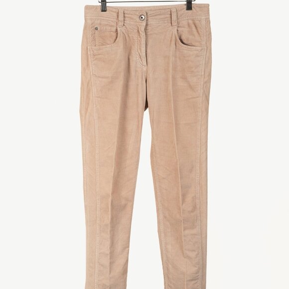 Brunello Cucinelli AW/19 Desert Corduroy Monili-Bead Cropped Jeans